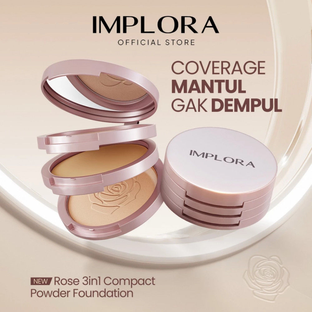 IMPLORA ROSE 3 IN 1 COMPACT PWD FOUNDATION 23 GR