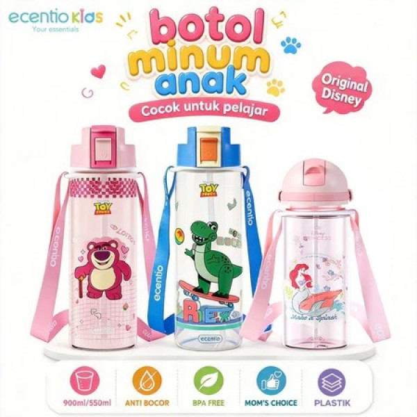 ECENTIO 900 ML CHILDREN PLASTIC WATER BOTTLE