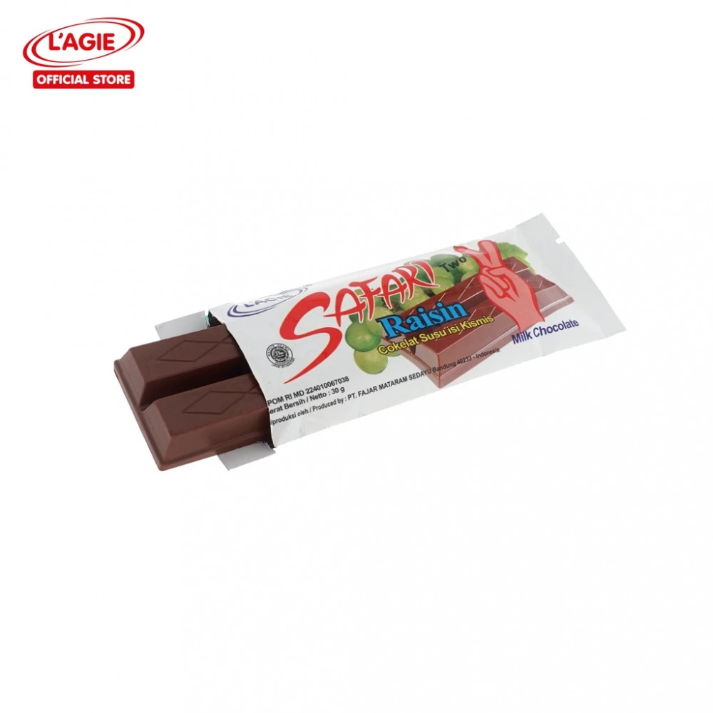 LAGIE SAFARI TWO RAISIN MILK CHOCO 30 GR