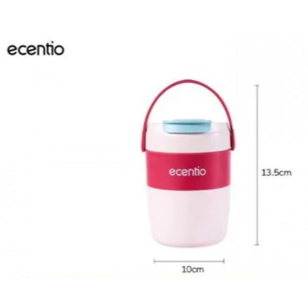 ECENTIO 600 ML PLASTIC SOUP CUP LIGHT PINK