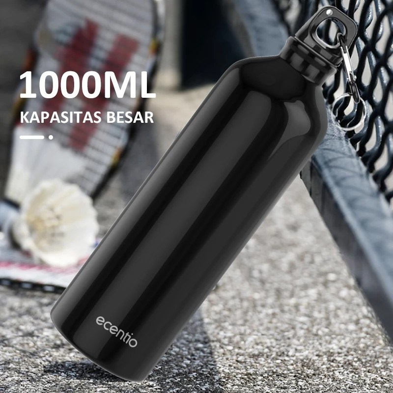 ECENTIO 1000 ML LARGE CAPACITY ALUMINUM CUP BLACK