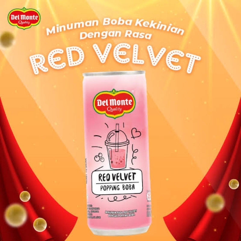 DELMONTE POPPING BOBA RED VELVET 240ML