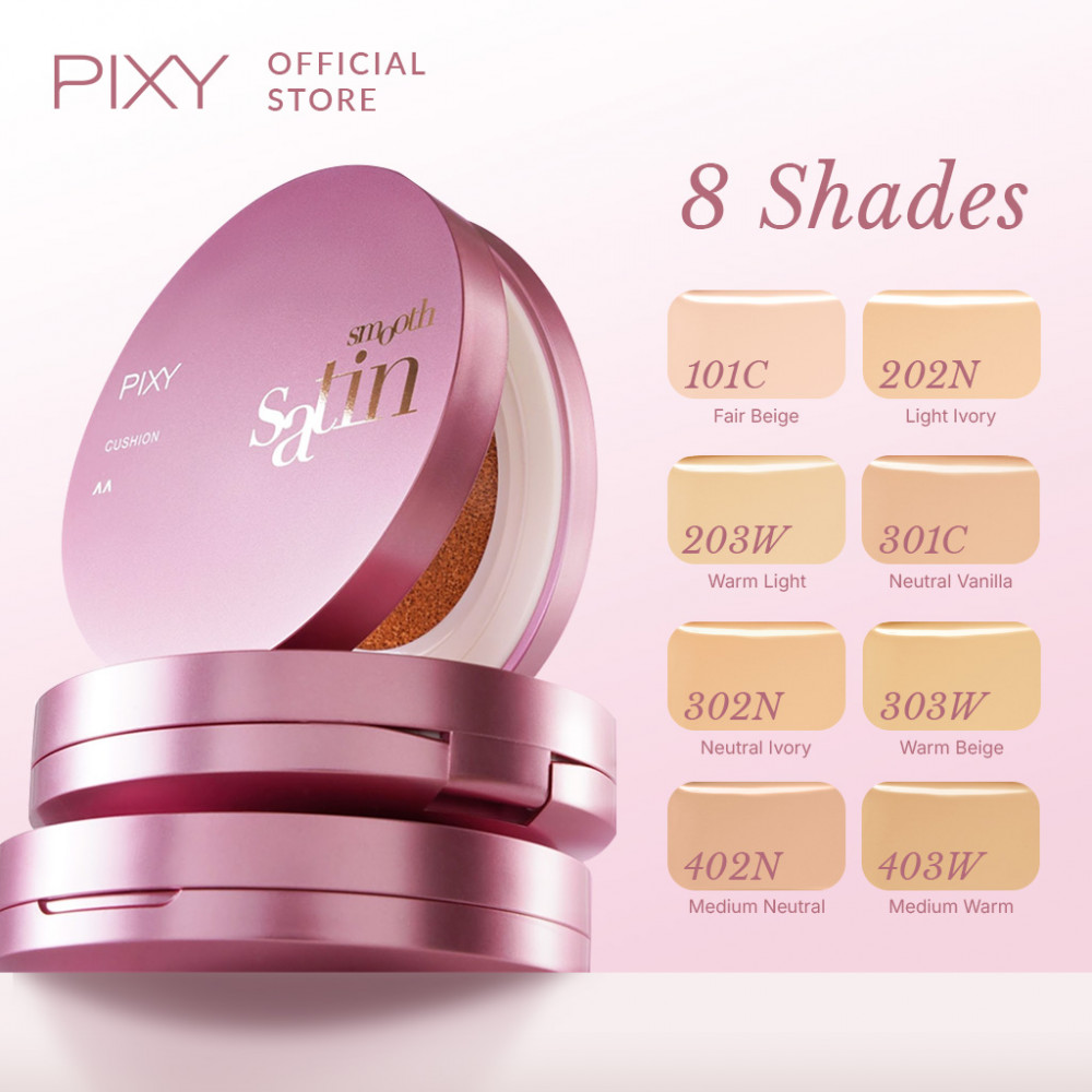 PIXY SMOOTH SATIN CUSHION 302N NEUTRAL IVORY