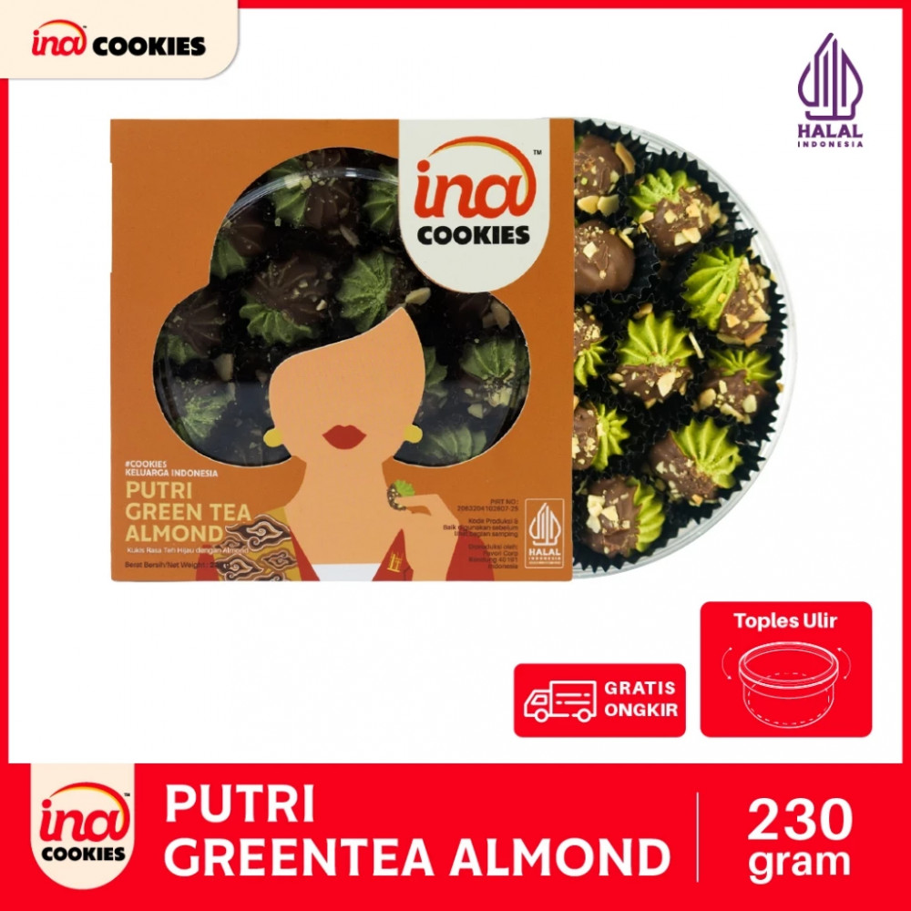 INA COOKIES GREEN TEA ALMOND 230 GR