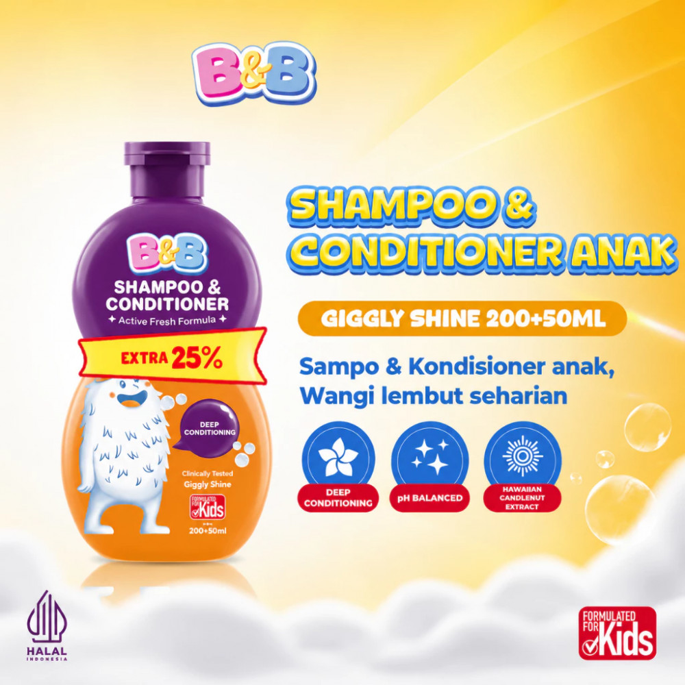 B&B SHAMPOO & CONDI GIGGLY SHINE 200 ML