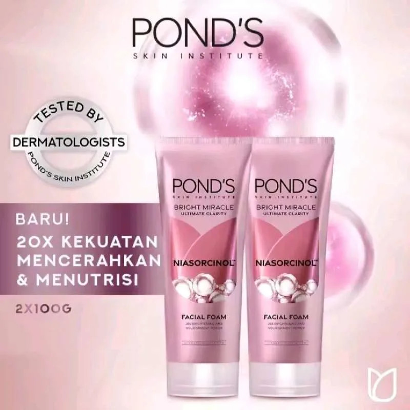 PONDS BRIGHT MIRACLE FACIAL FOAM 2X100 GR