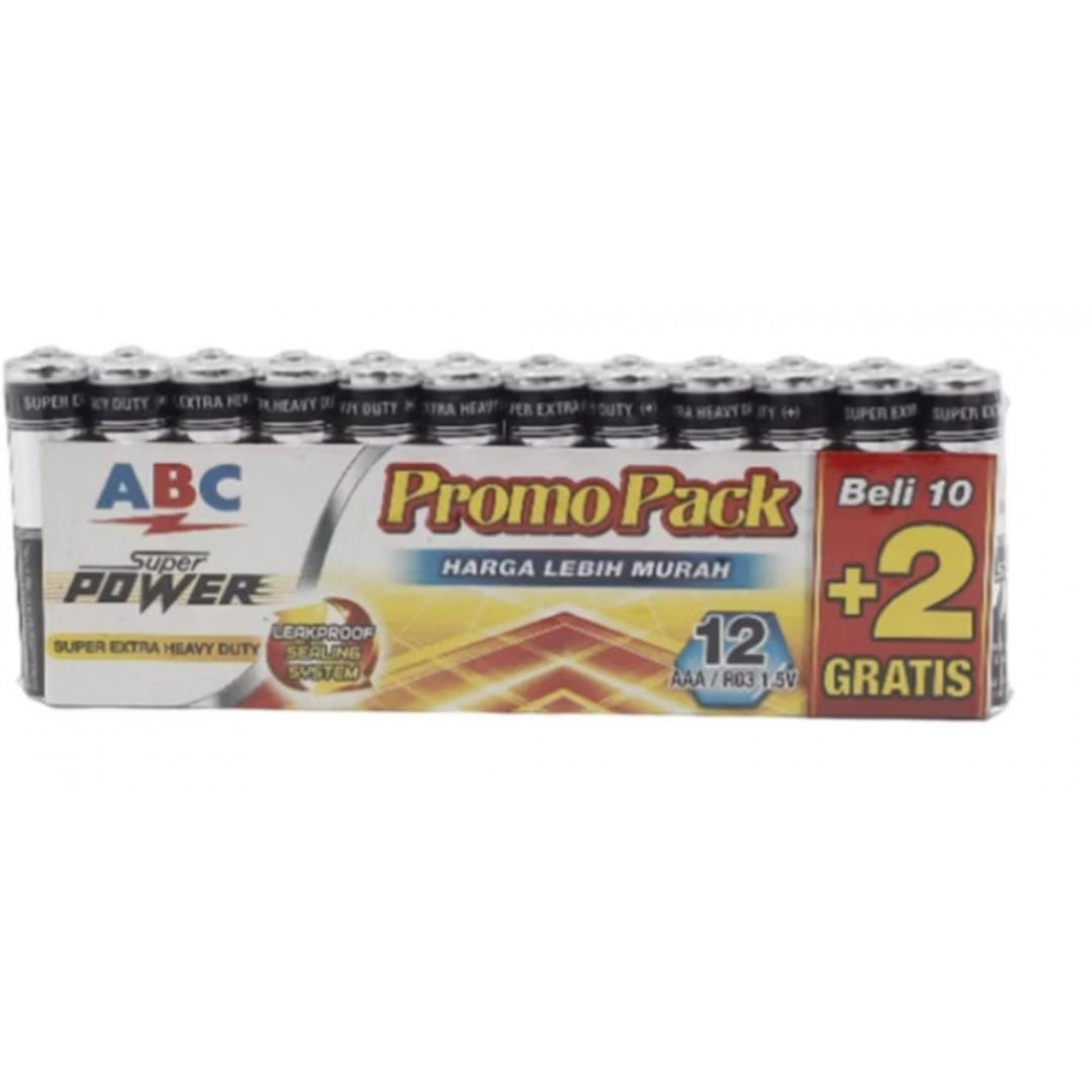 ABC BATERAI SUPER POWER R-03 TP 12S