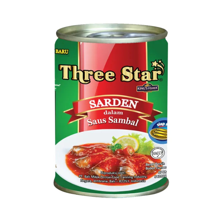 THREE STAR SARDEN SAUS SAMBAL KLG 425 GR