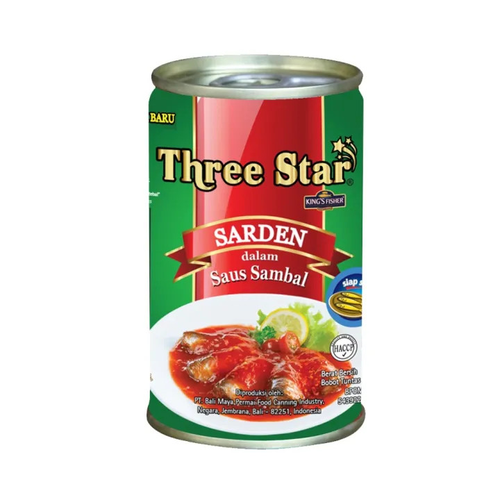 THREE STAR SARDEN SAUS SAMBAL KLG 155 GR