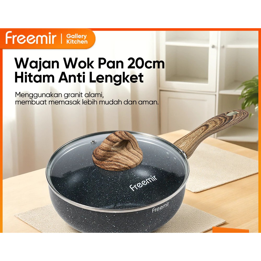 FREEMIR 20 CM WOK BLACK SINGLE BOTTOM