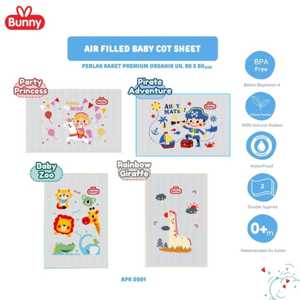 BUNNY APK 0001 AIR FILLED BABY COTSHEET 4 DESAIGN