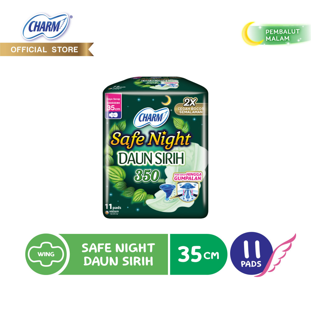 CHARM SAFE NIGHT DAUN SIRIH 35 CM ISI 11