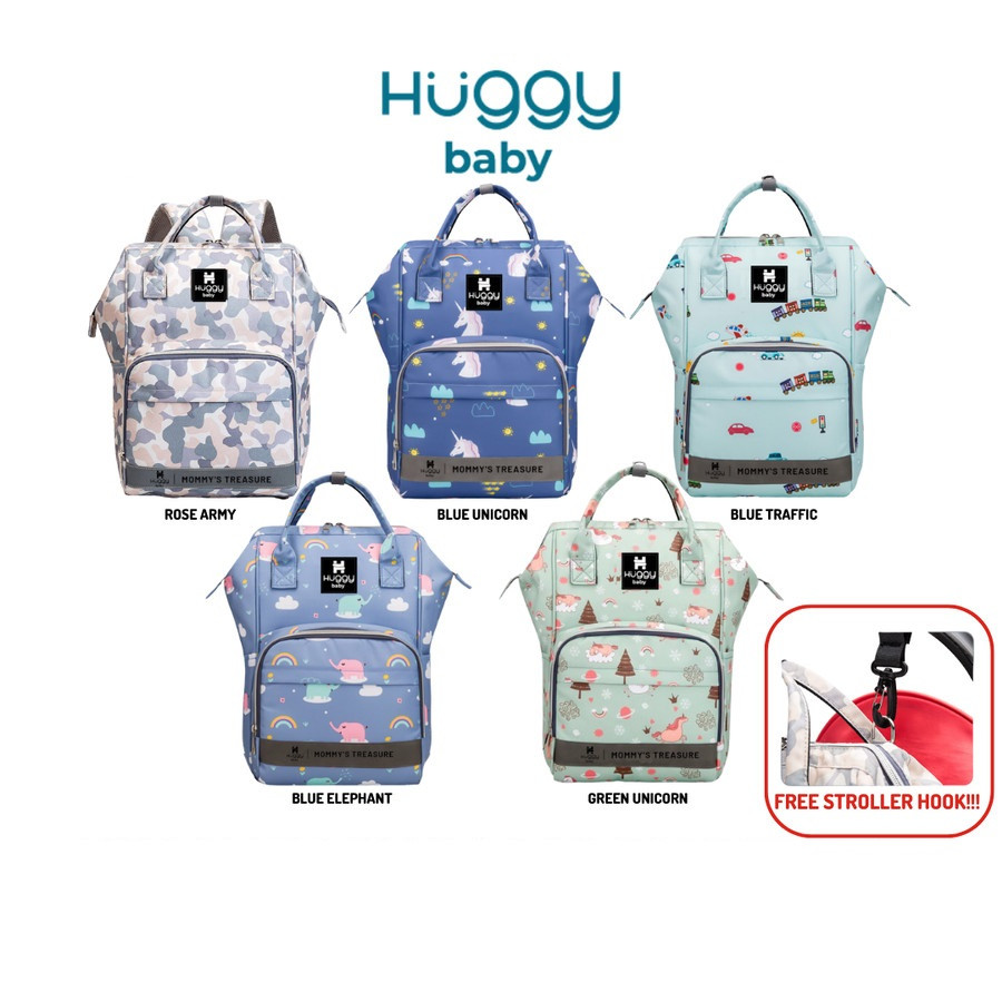 HUGGY BABY BAG03 DIAPER BAG GREEN UNICRON