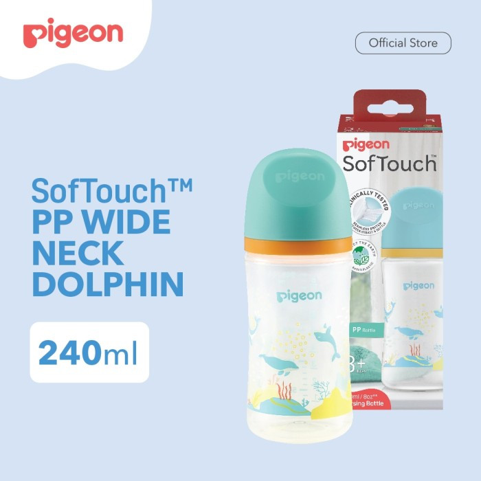 PIGEON BOTOL BPP WIDE NECK 240 ML LUMBA W/ SOFTOUCH NIPPLE