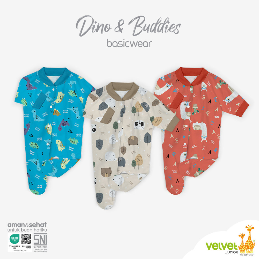 VELVET BAJU KODOK OBLONG TTP KK NB DINO & BUDDIES