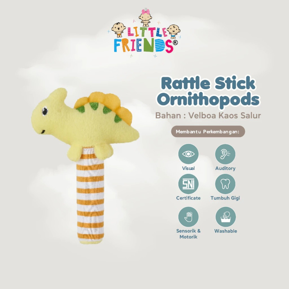 LITTLE FRIENDS RATTLE STICK ORNITHOPODS LFR2270