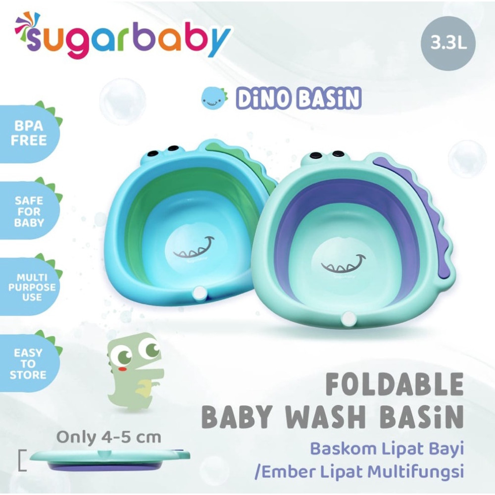 SUGAR BABY BABY WASH BASIN DINO - BLUE