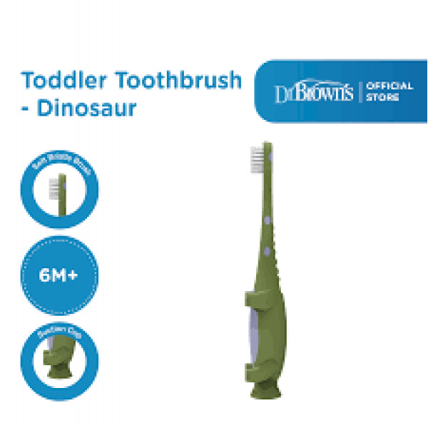 DR BROWN`S TODDLER TOOTHBRUSH DINOSAUR GREEN 1-PACK HG088