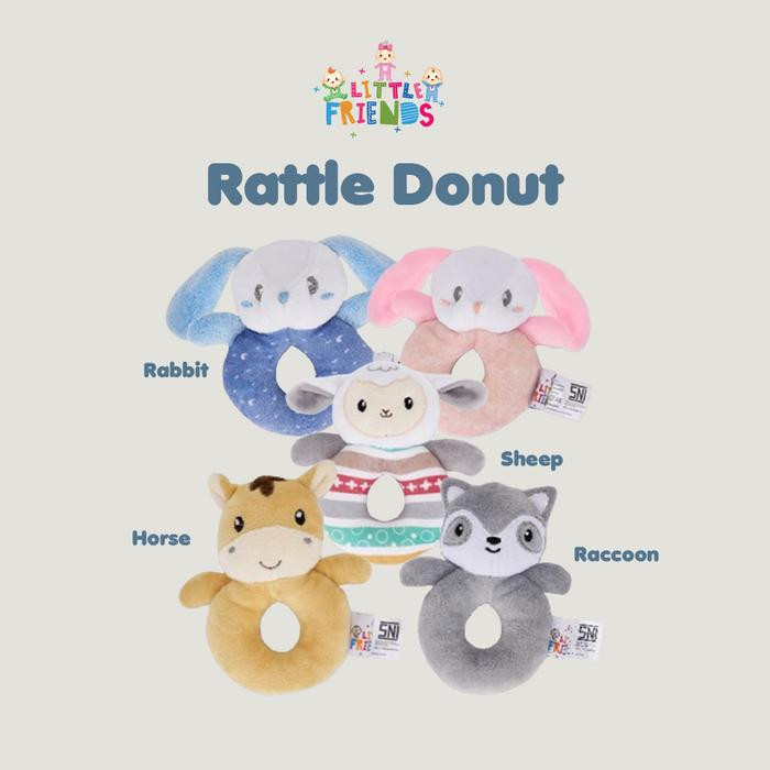 LITTLE FRIENDS RATTLE DONUT RABBIT BLUE LFR1111