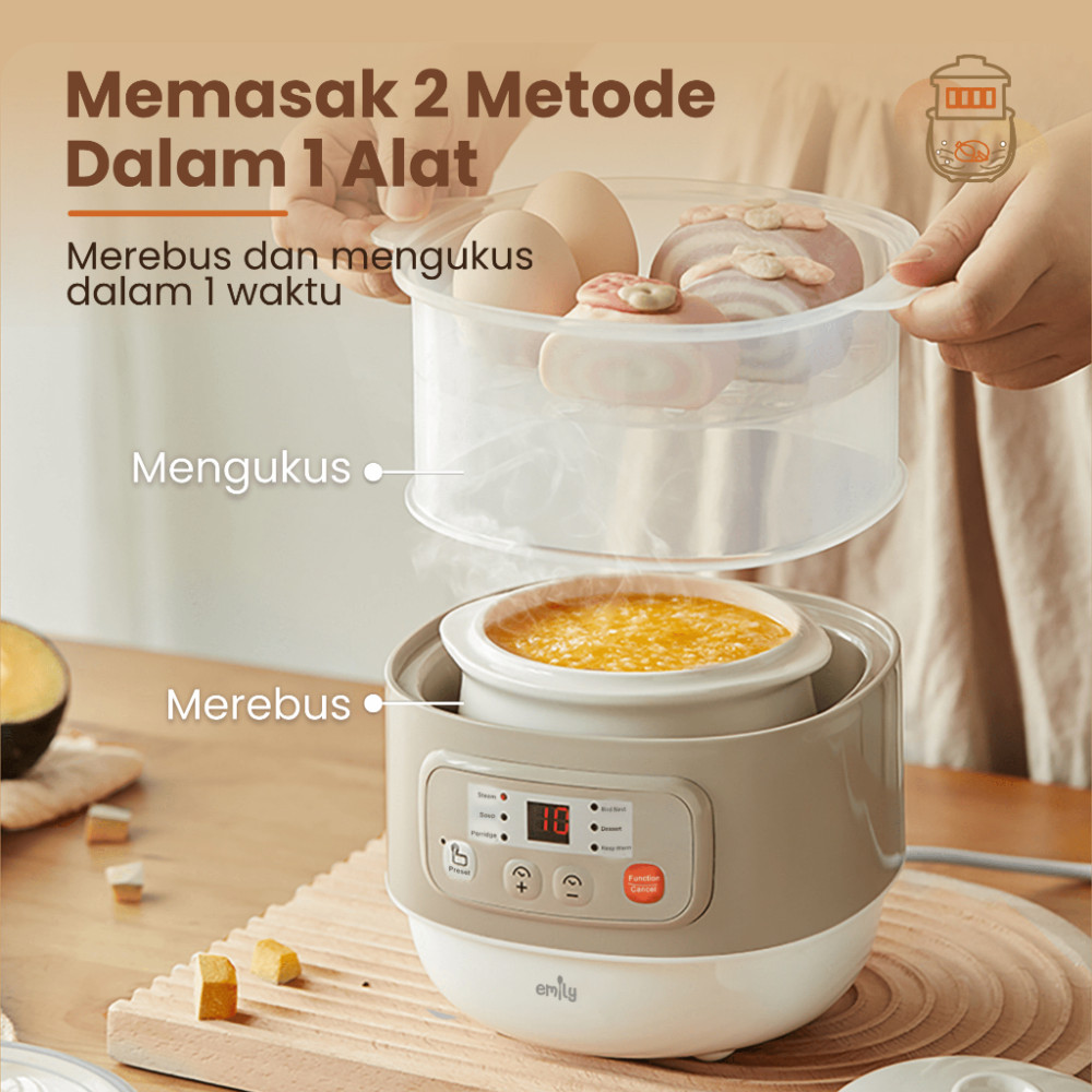 EMILY SLOW COOKER + STREAMER 0,8L ESC-37006