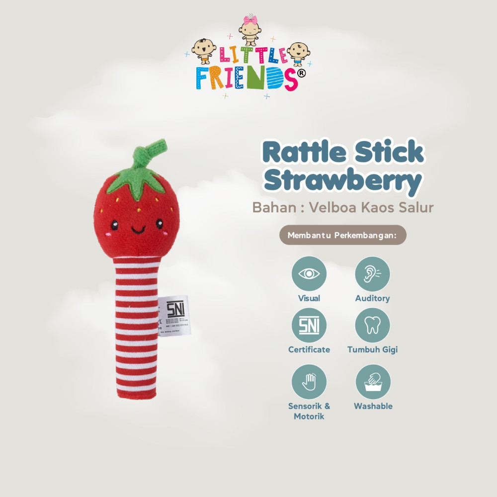 LITTLE FRIENDS RATTLE STICK SRAWBERRY LFR2320