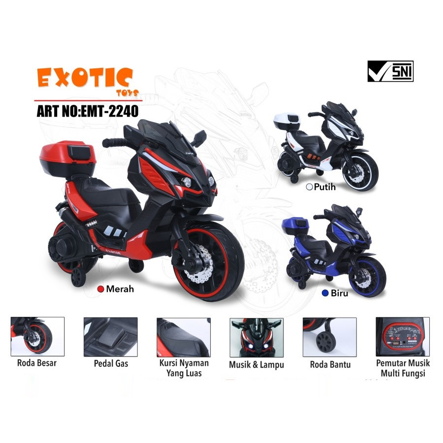 EXOTIC MOTOR AKI RECHARGEABLE EMT-2240 BLACK