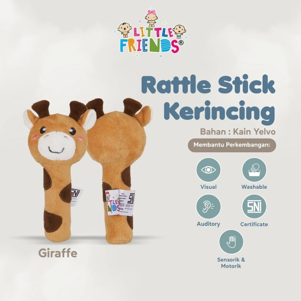LITTLE FRIENDS RATTLE STICK KERINCING GIRAFFE LFR2021