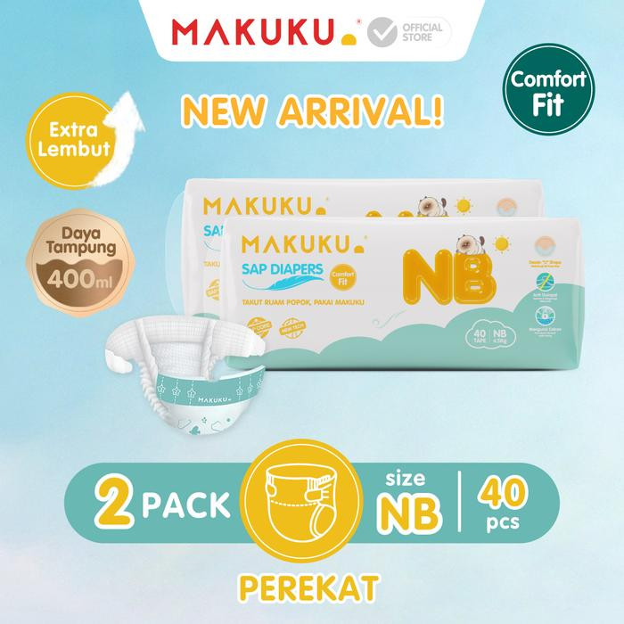 MAKUKU AIR DIAPERS COMFORT FIT TAPE NB40