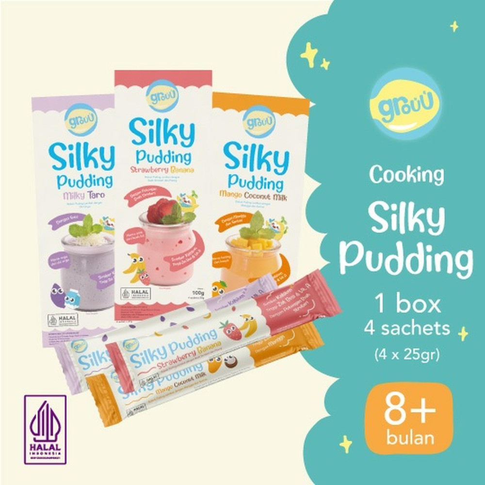 GROUU SILKY PUDDING STRAWBERRY BANANA BOX 4`S