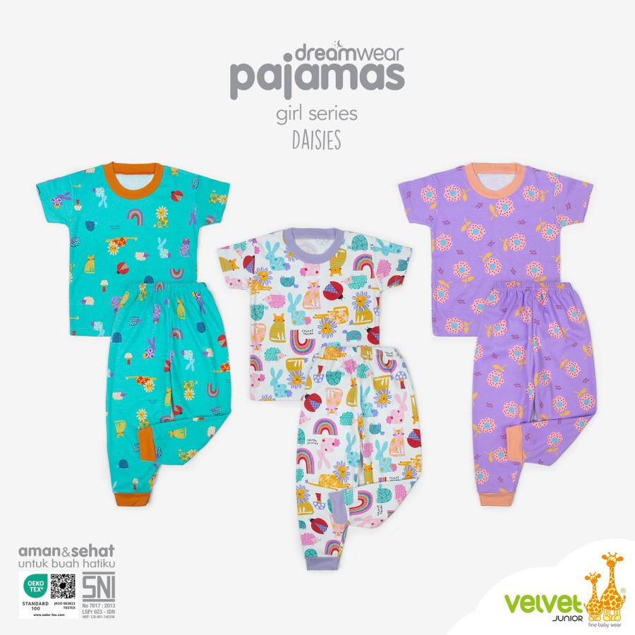 VELVET PIYAMA 3 GIRL DAISLES