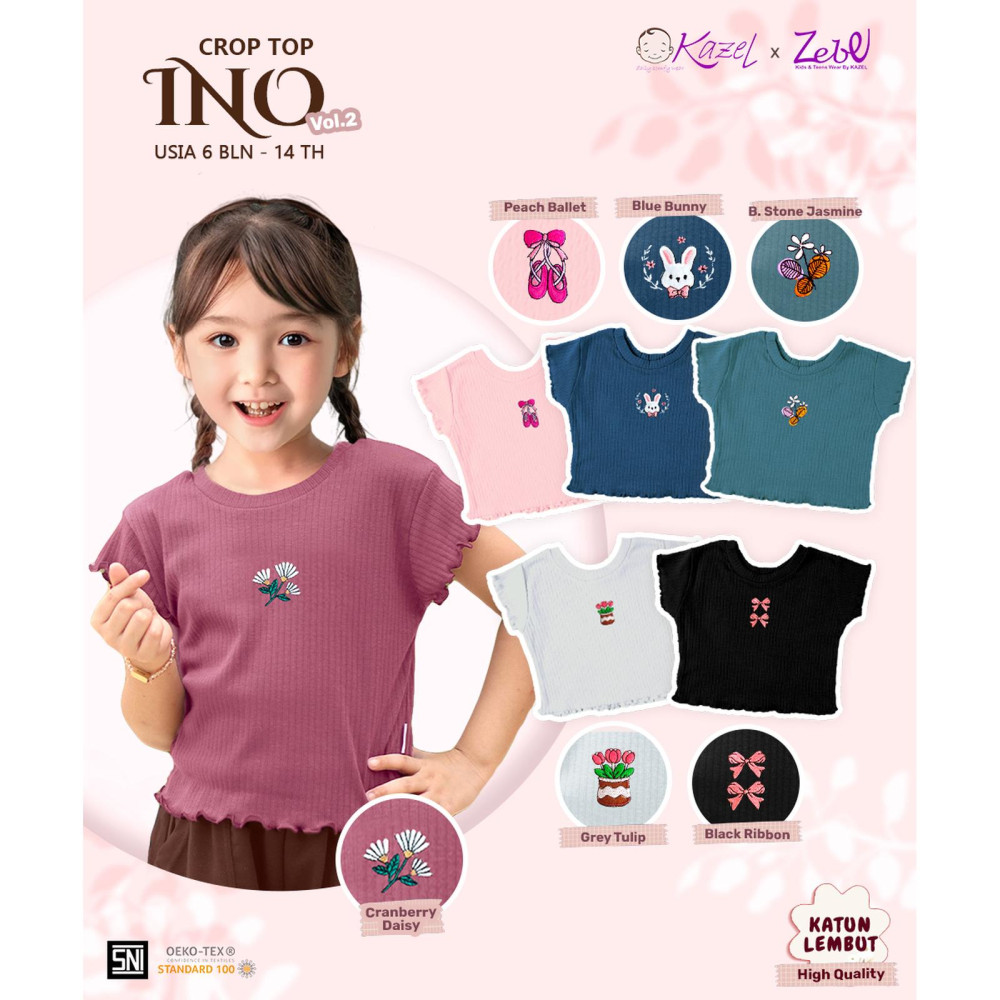 KAZEL X ZEBE CROP TOP INO PEACH BALLET M