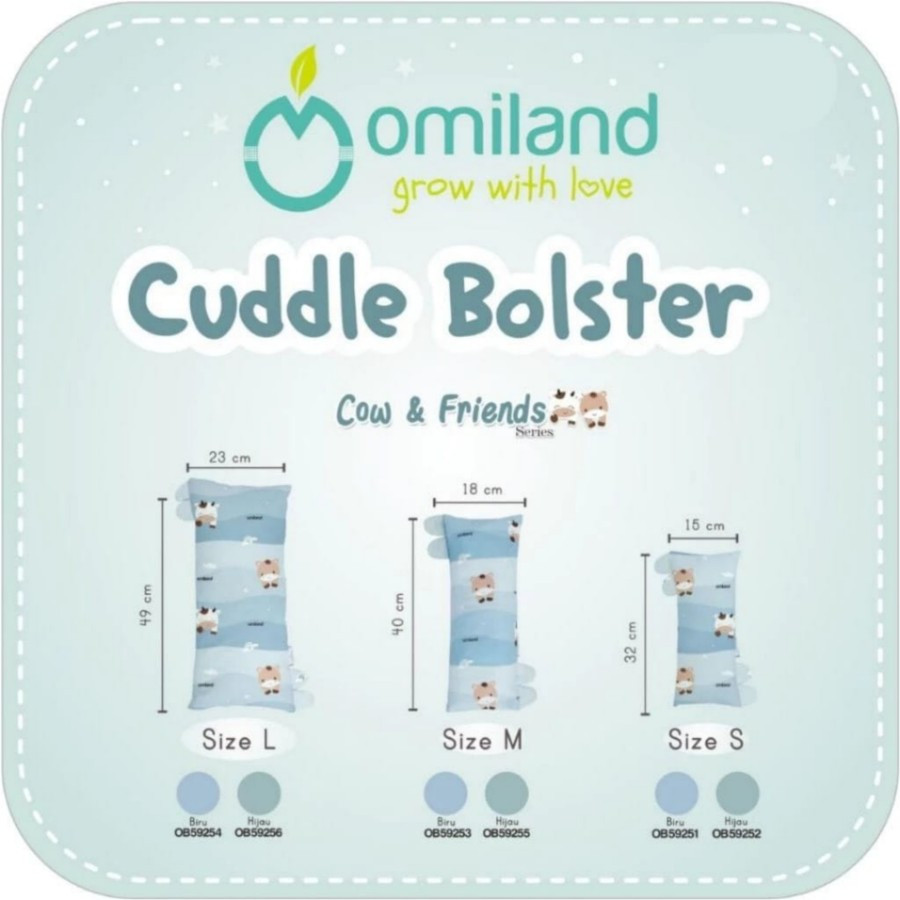 OMILAND CUDDLE BOLSTERS COW AND FRIENDS SERIES GREEN S OB59252