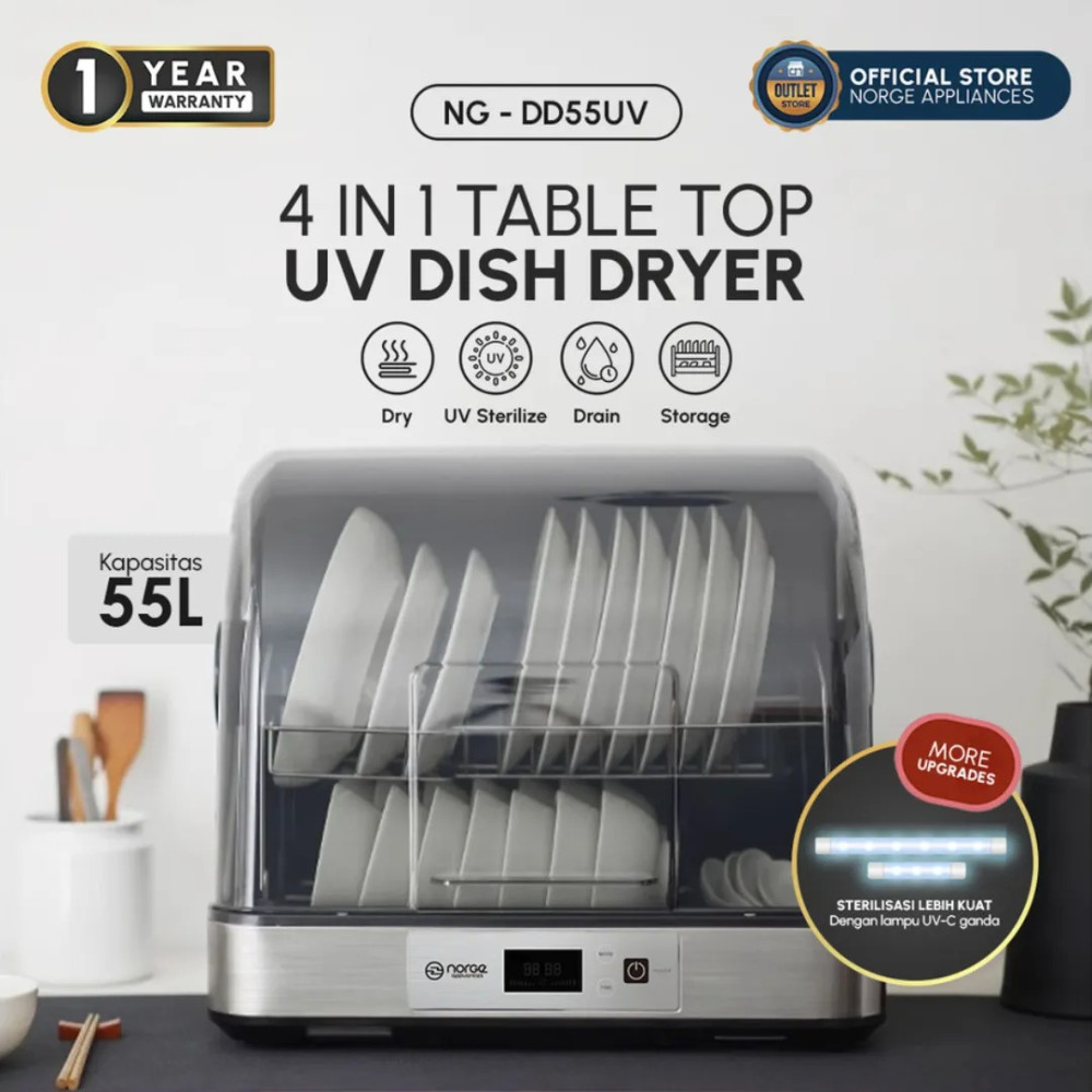 NORGE 4IN1 TABLE TOP UV DISH DRYER 55L NG-DD55UV