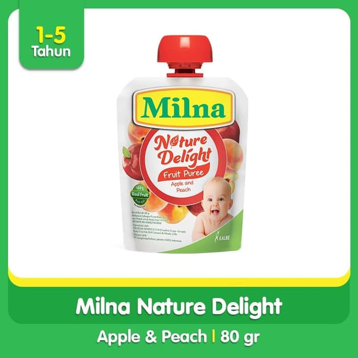 MILNA NATURE DELIGHT APPLE DAN PEACH 80GR