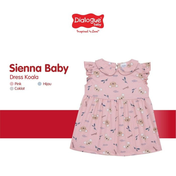 DIALOGUE SIENA BABY DRESS HALLO HOLIDAY SERIES 0-3MO MOTIF KOALA DAD2045