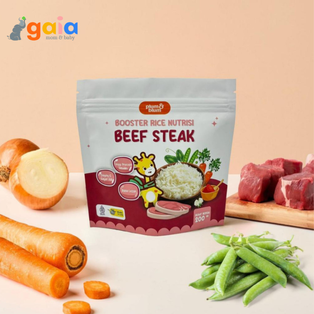 PLUM & BLUM BERAS NUTRISI BB BOOSTER 6 BULAN - BEEF STEAK 200GR