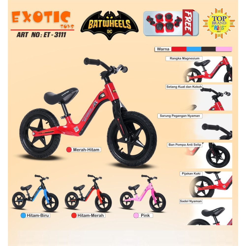 EXOTIC PUSH BIKE MG BAN POMPA ET-3111 BLACK RED
