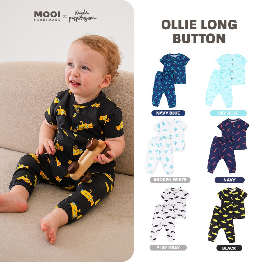 MOOI X DINDA OLLIE LONG BUTTON SET PALE GREY 1Y
