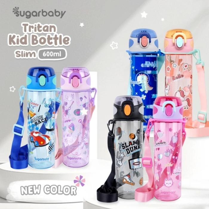 SUGAR BABY TRITAN KIDS BOTTLE PINK BUTTERFLY 600ML