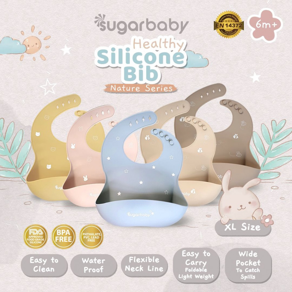SUGAR BABY HEALTHY SILICONE BIB-PINK