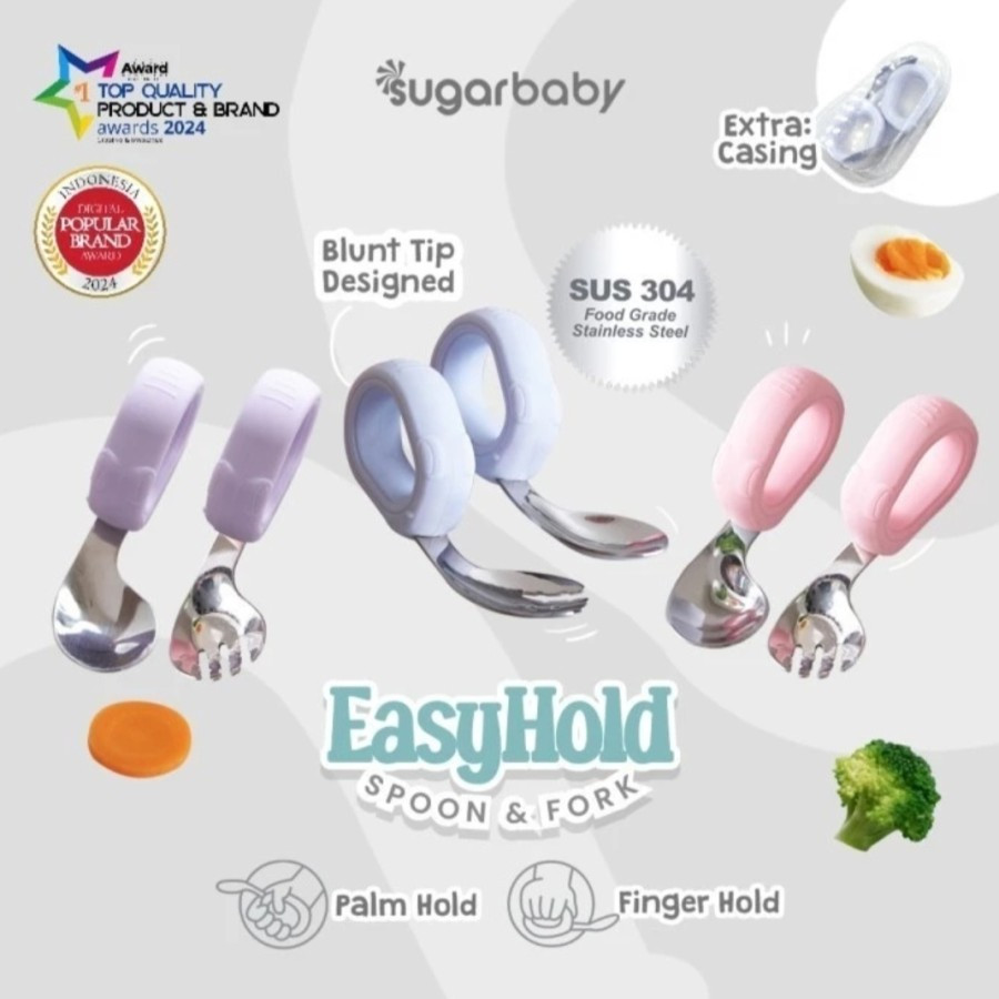 SUGAR BABY EASYHOLD SPOON & FORK PURPLE