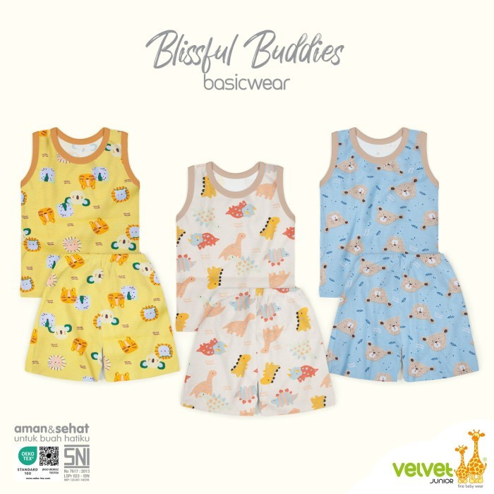VELVET STLN SINGLET + CLNA PDK XXL 3PCS BLISSFUL BUDDIES