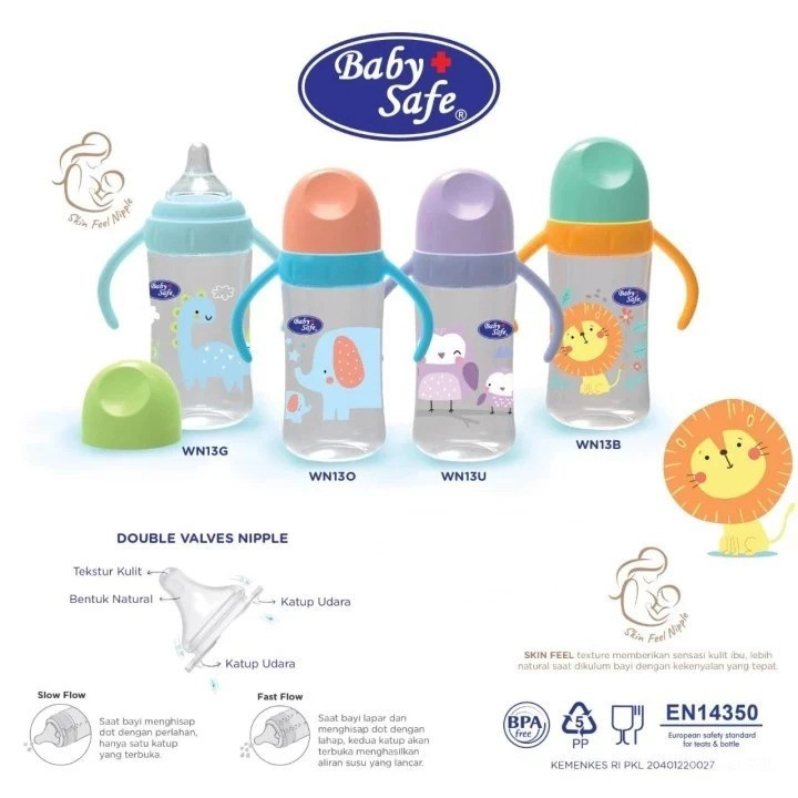 BABY SAFE BOTTLE CHARACTER 250ML ORANGE WN13