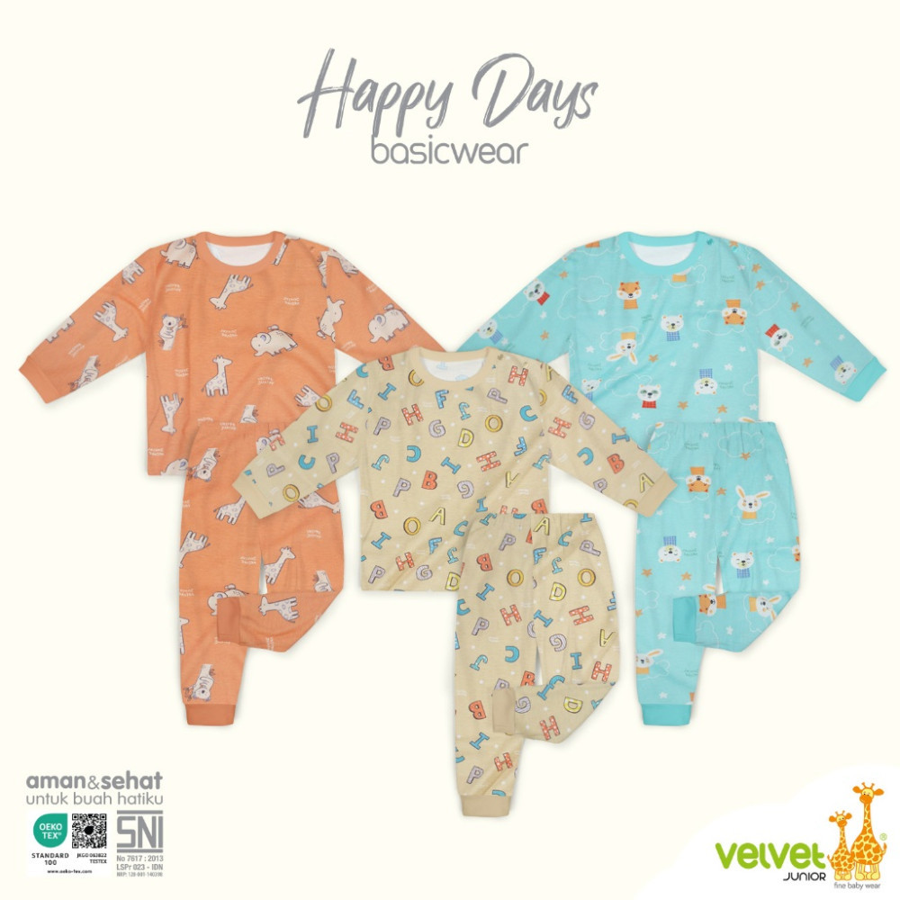 VELVET SET KP PJG + CLN PJG XXL RIB 3PCS HAPPY DAYS