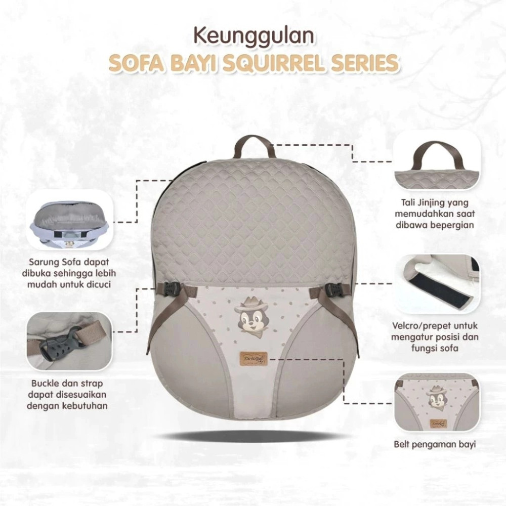 DIALOGUE SOFA BAYI 2IN1 SQUIRREL GREY DGK 9316