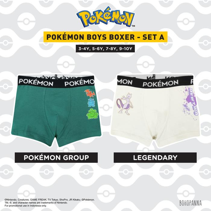 BOHO POKEMON BOYS BOXER SET A 5-6Y