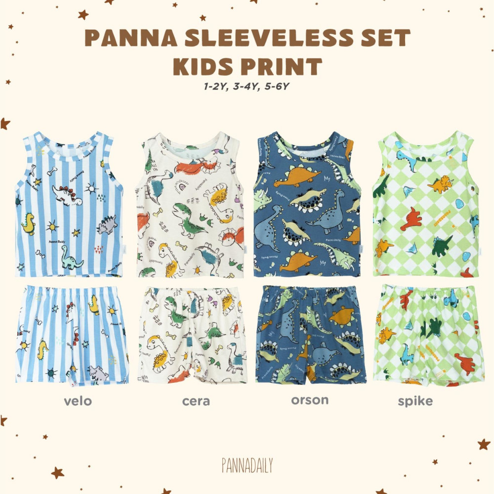 BOHOPANNA SLEEVELESS SET KIDS PRINT TENNIS 1-2Y