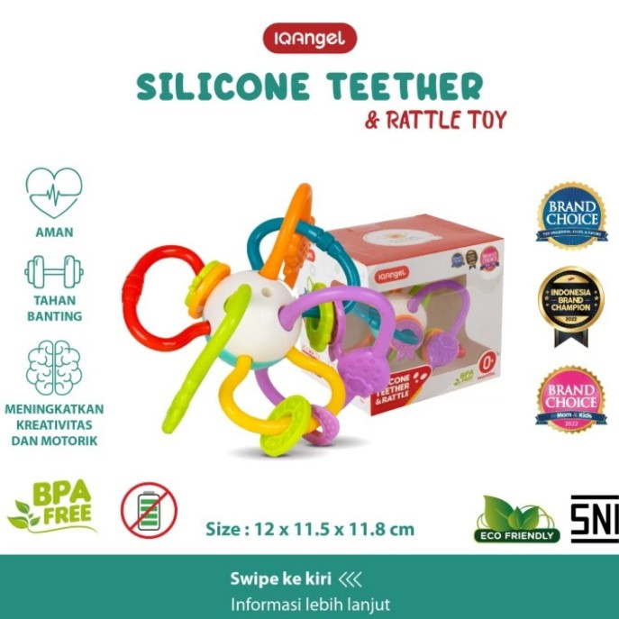 IQ ANGEL SILICONE TEETHER & RATTLE IQ0190