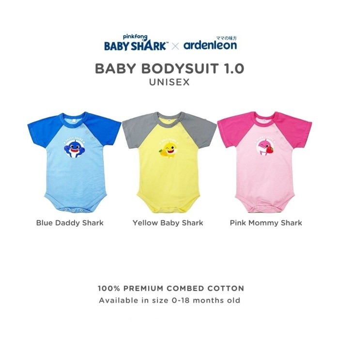 ARDENLEON BABY SHARK BABY BODYSUIT S