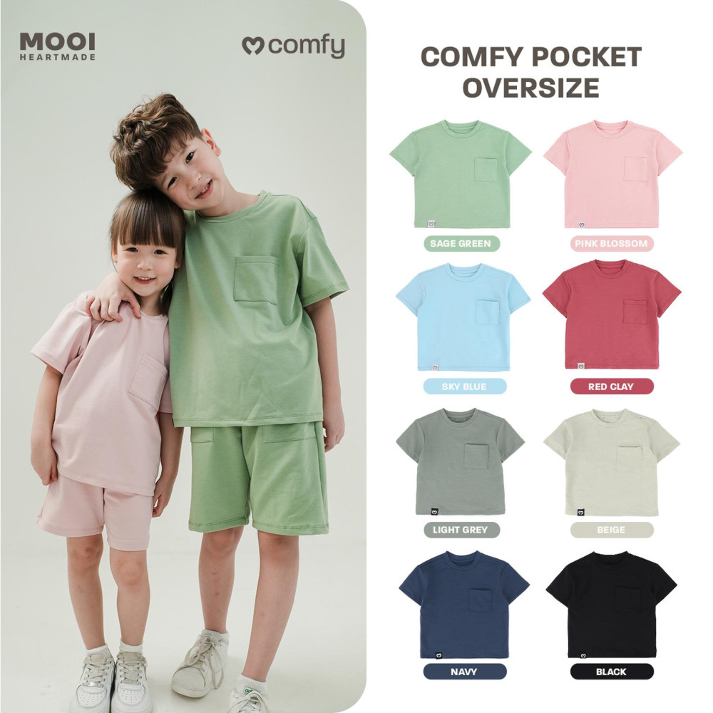 MOOI COMFY POCKET T-SHIRT SKY BLUE S
